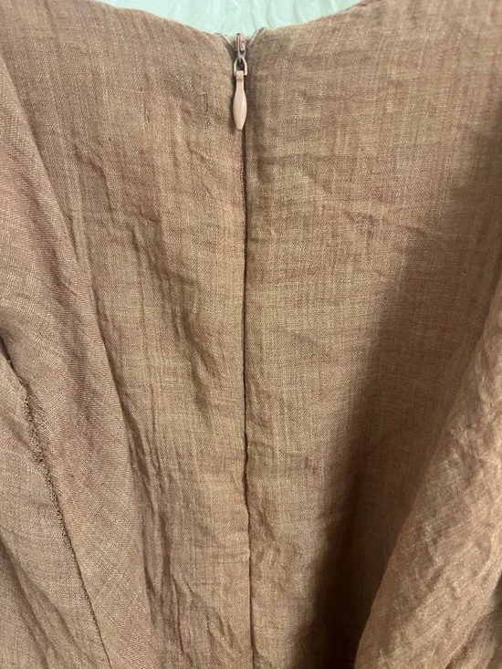 Women's Rust Ruffle Hem Slip Dress - Picture 4 of 7